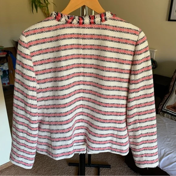 Talbots Tweed Fringe Jacket Women’s 10 - Picture 2 of 5